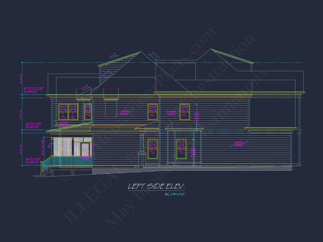 Craftsman house Plan with Spacious Floor Design and CAD Blueprints