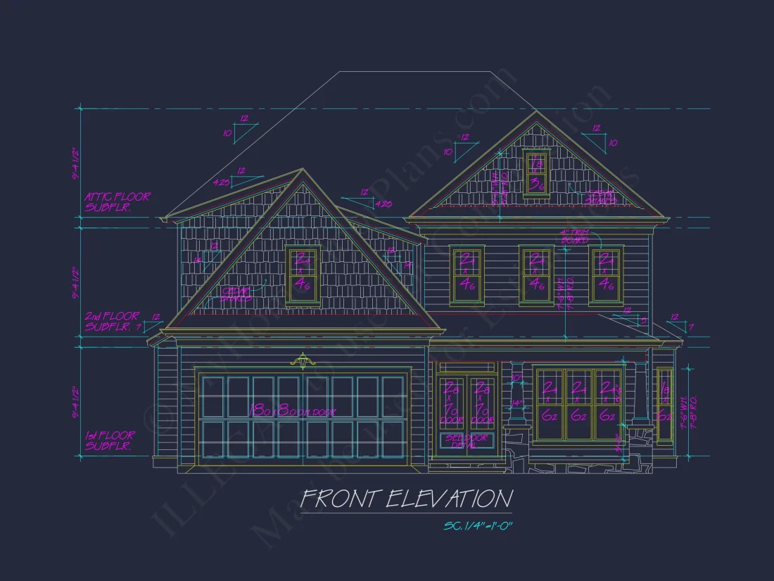 Craftsman house Plan with Spacious Floor Design and CAD Blueprints