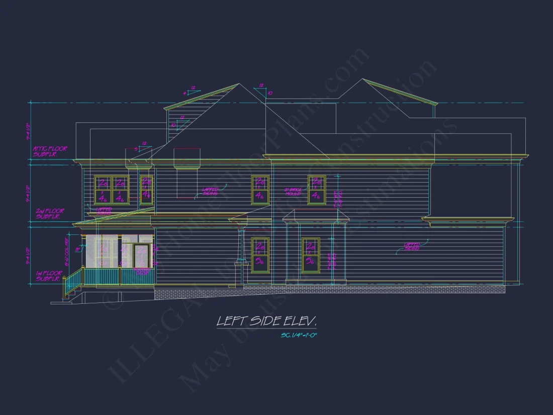 Craftsman house Plan with Spacious Floor Design and CAD Blueprints