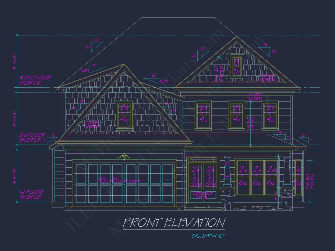 Craftsman house Plan with Spacious Floor Design and CAD Blueprints