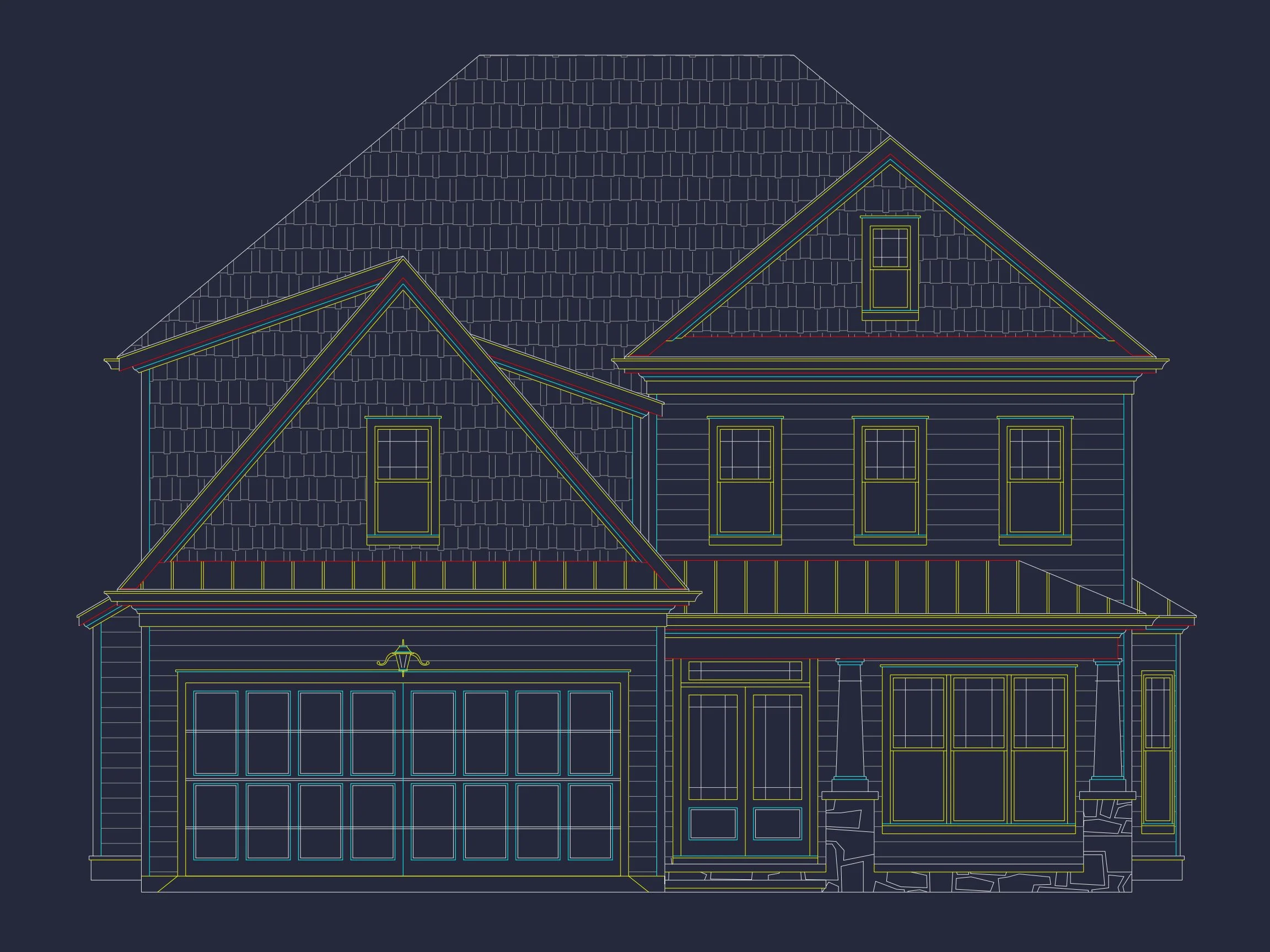 Craftsman house Plan with Spacious Floor Design and CAD Blueprints