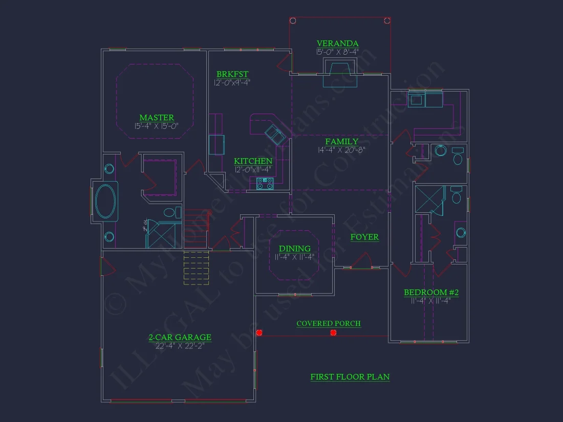 Elegant house Floor Plan: 2-Story Traditional Design with 4 Bedrooms