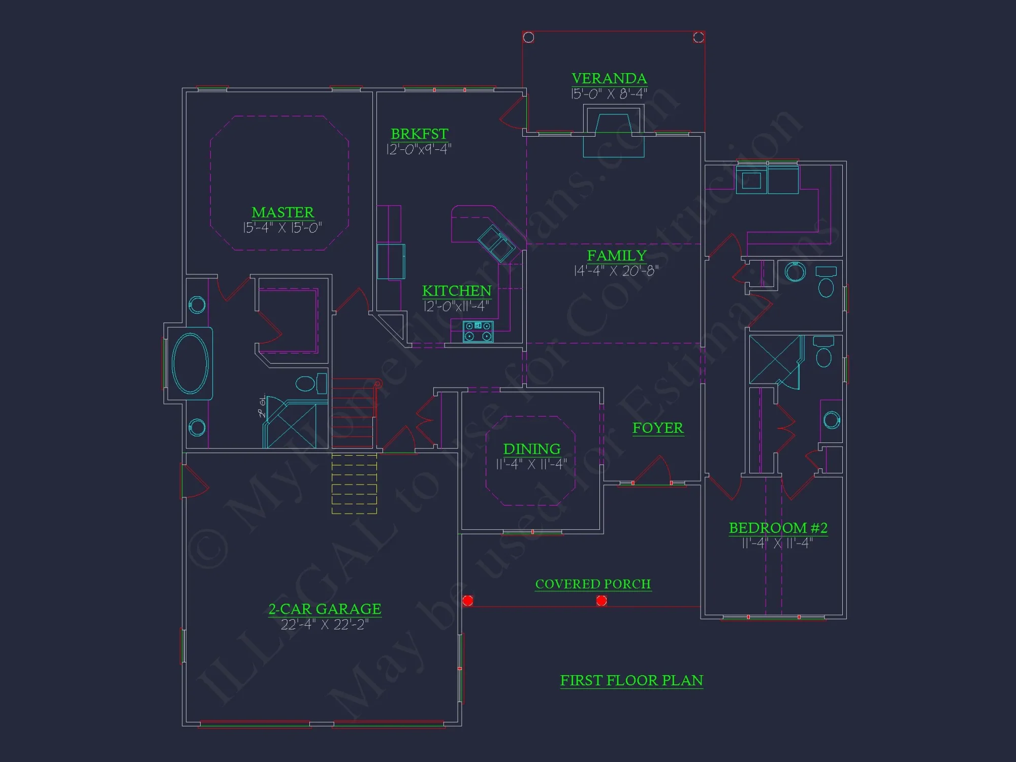 Elegant house Floor Plan: 2-Story Traditional Design with 4 Bedrooms
