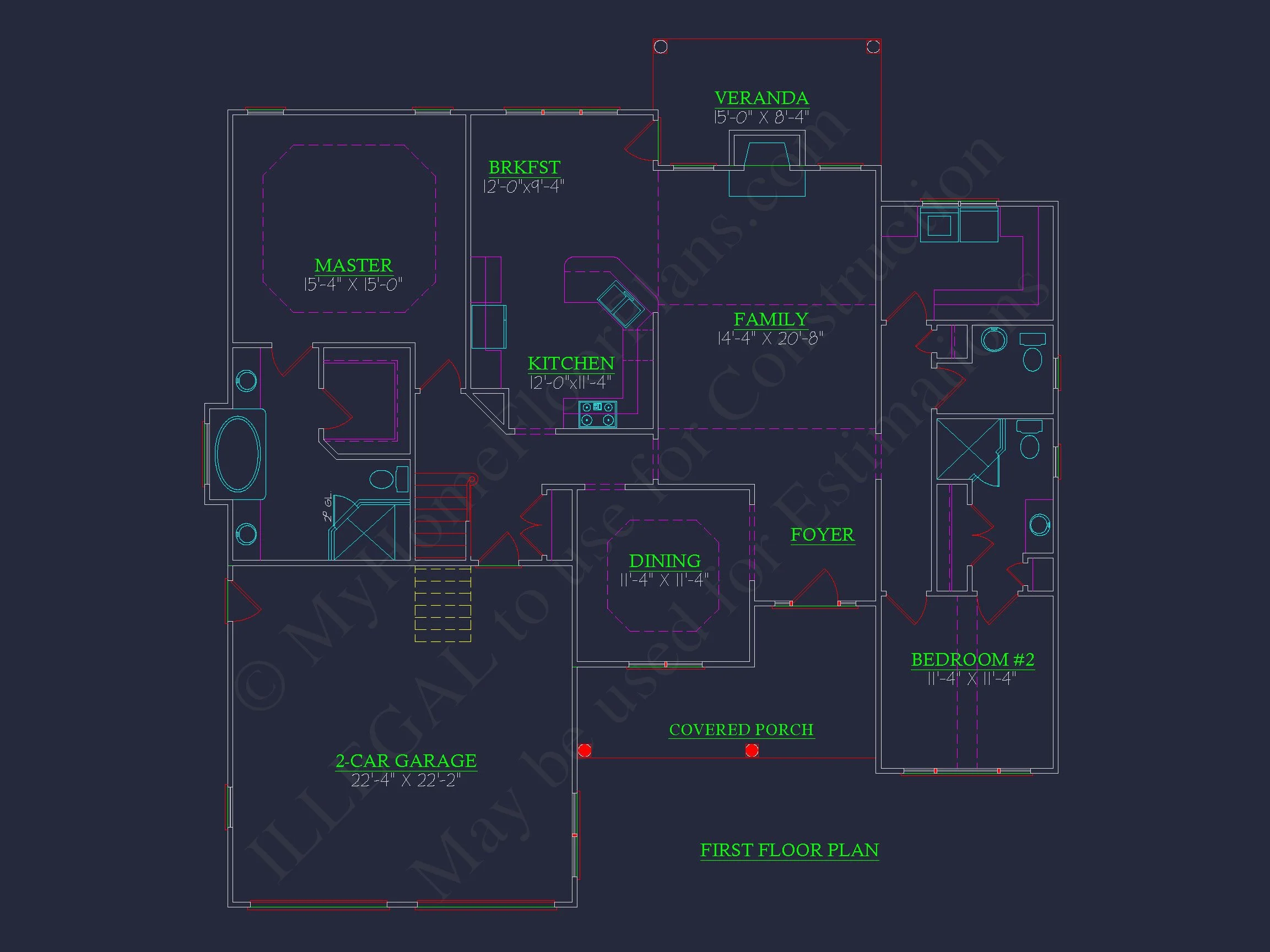 Elegant house Floor Plan: 2-Story Traditional Design with 4 Bedrooms