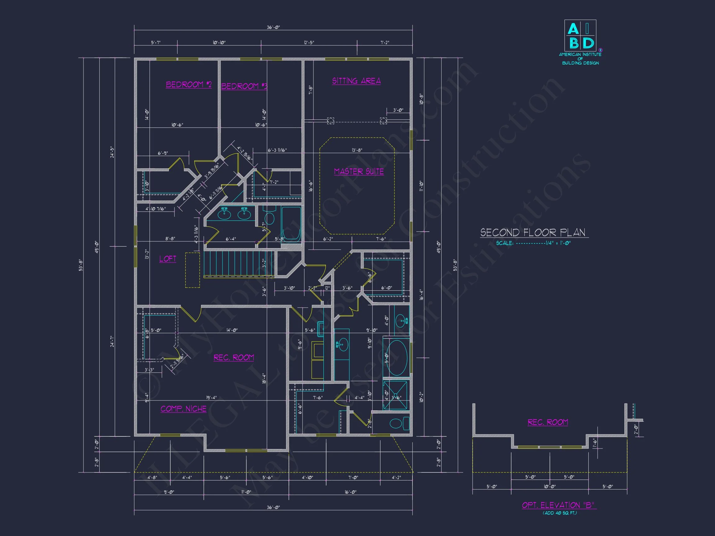 Classic Suburban house Plan with 2-Story Design and CAD Blueprint