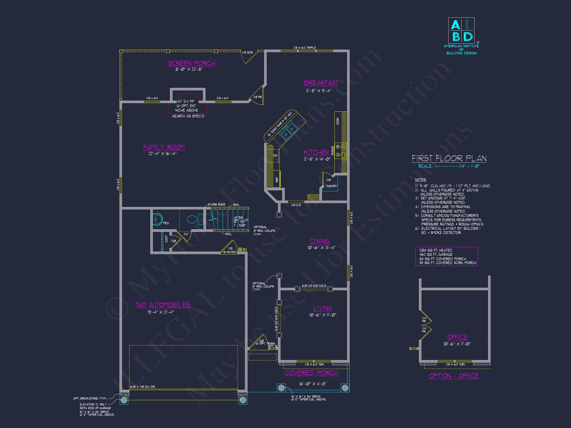 Classic Suburban house Plan with 2-Story Design and CAD Blueprint