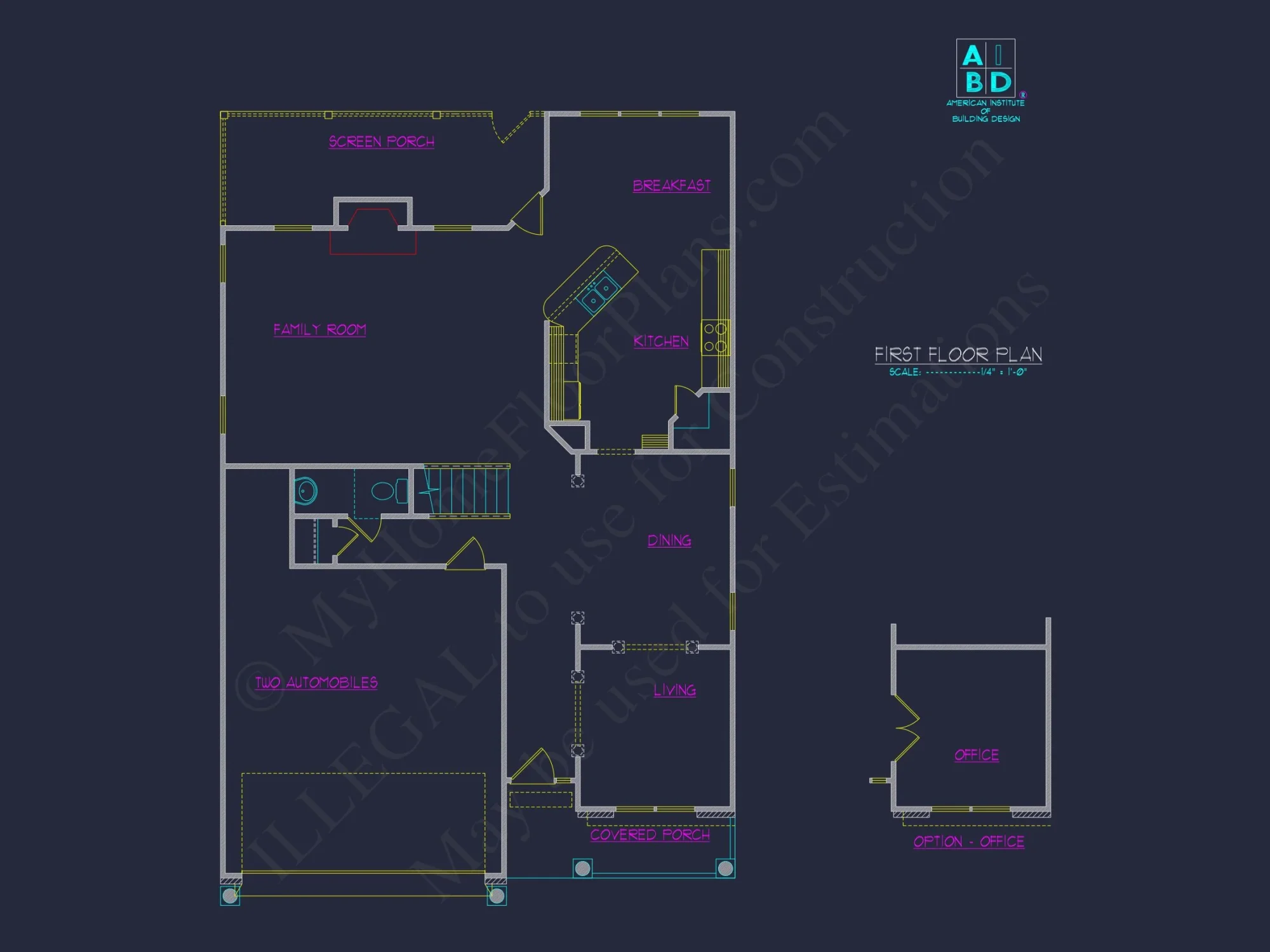 Classic Suburban house Plan with 2-Story Design and CAD Blueprint