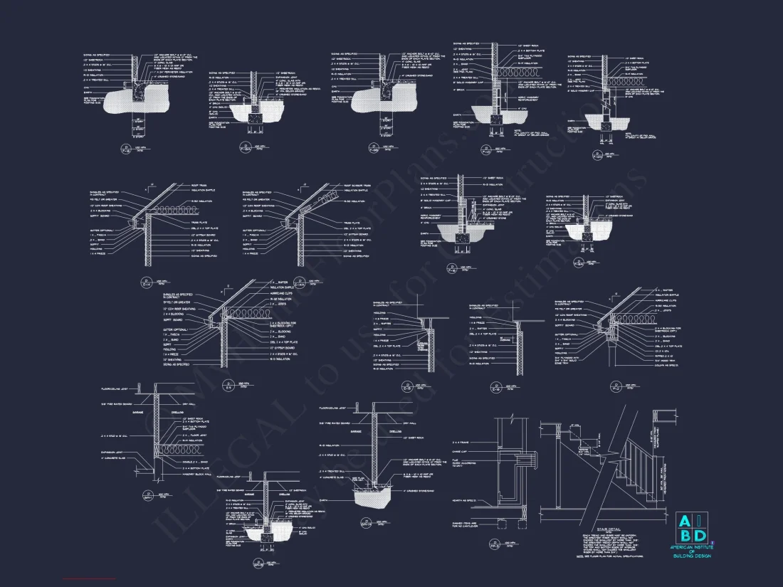 Classic Suburban house Plan with 2-Story Design and CAD Blueprint