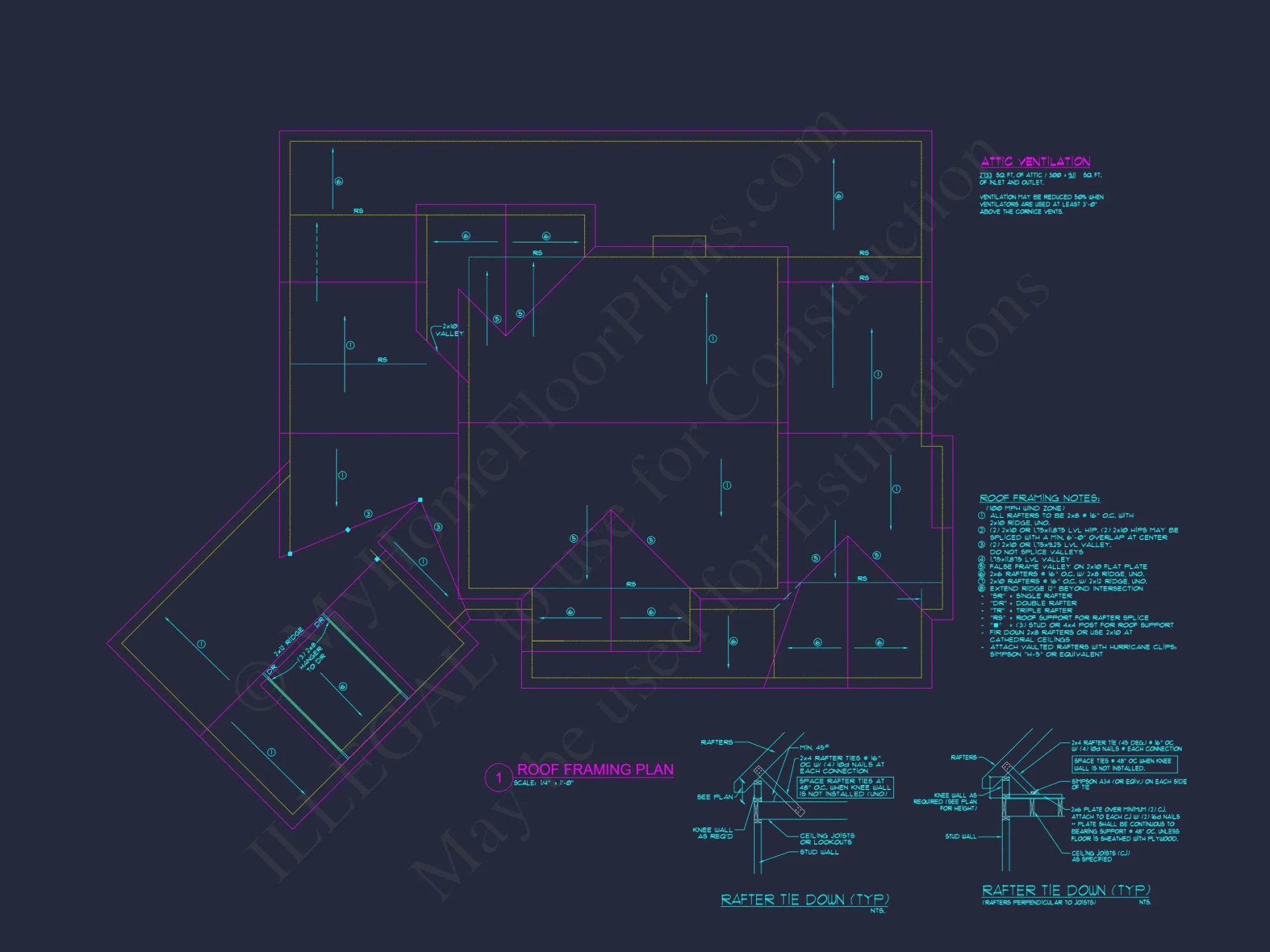 Stunning 2-Story house Plan with 3 Bedrooms and CAD Designs