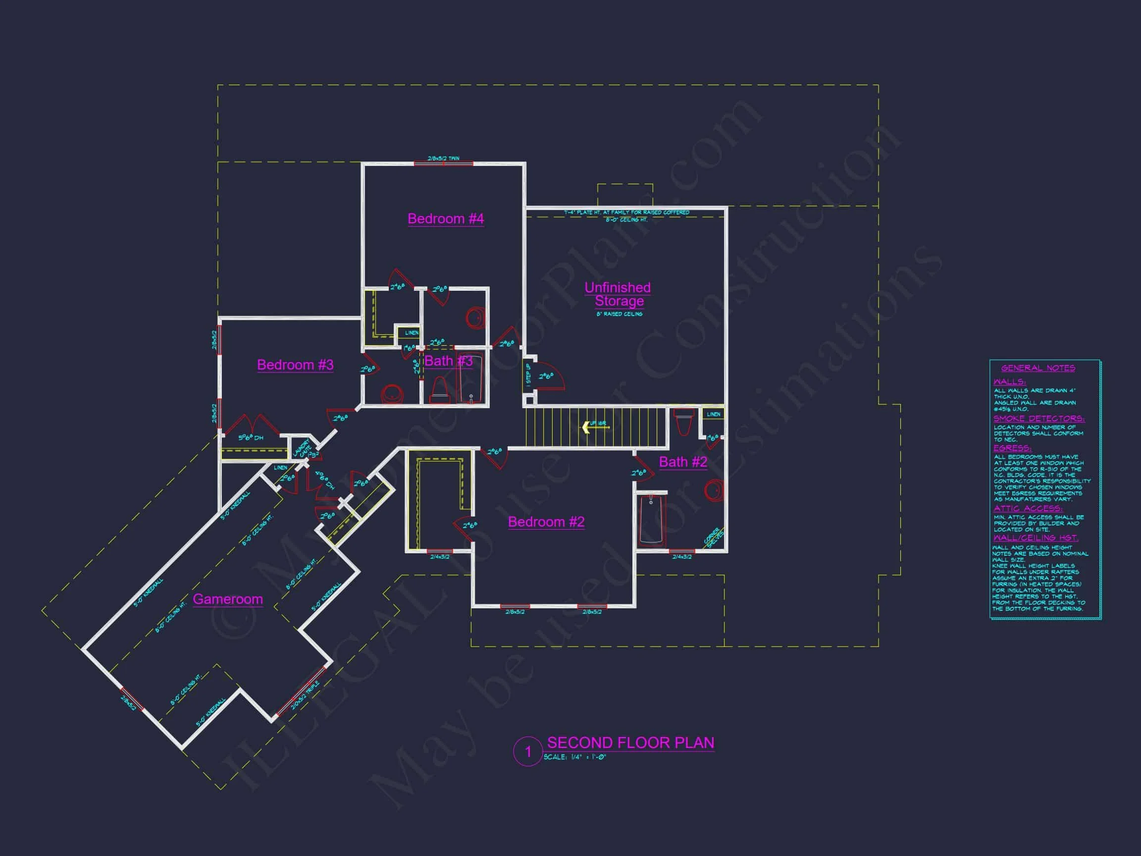 Stunning 2-Story house Plan with 3 Bedrooms and CAD Designs