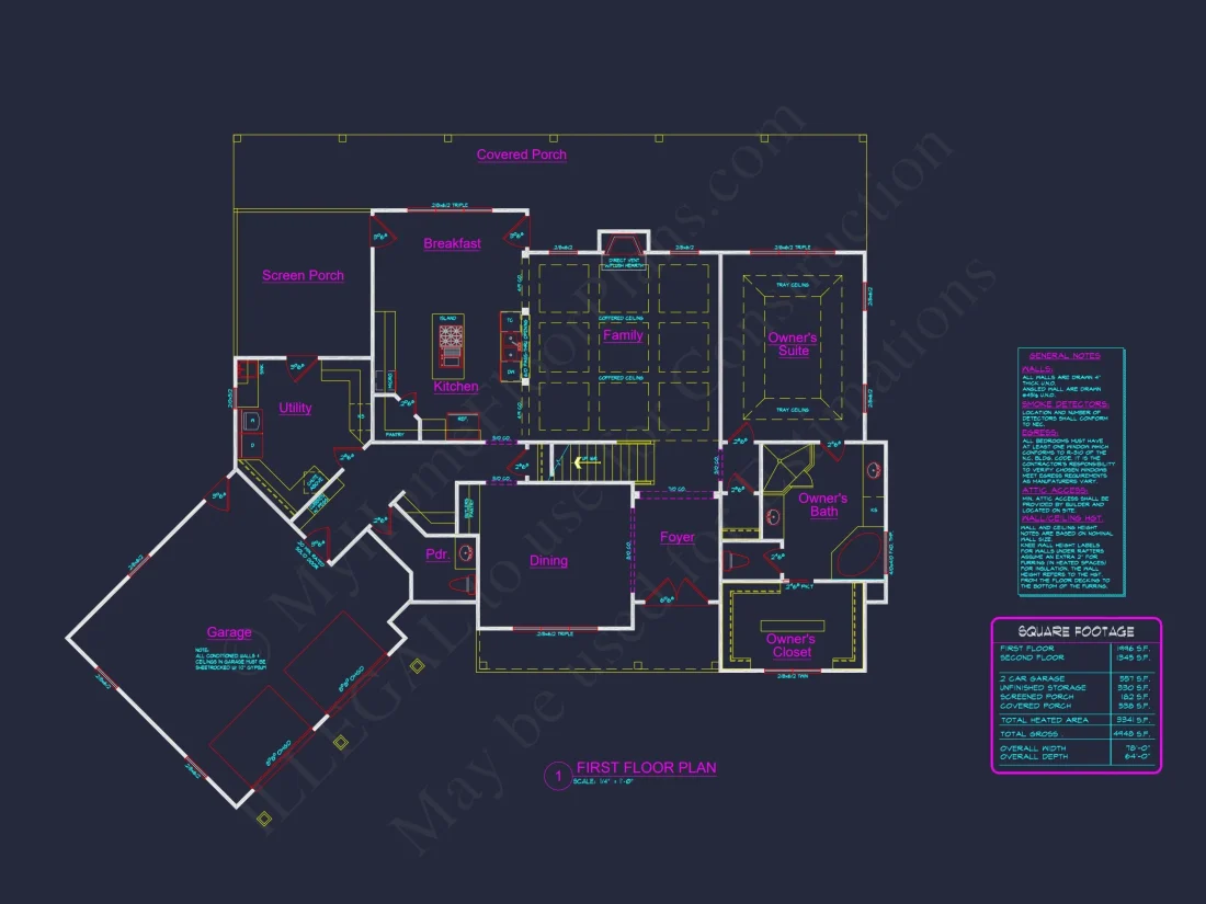 Stunning 2-Story house Plan with 3 Bedrooms and CAD Designs