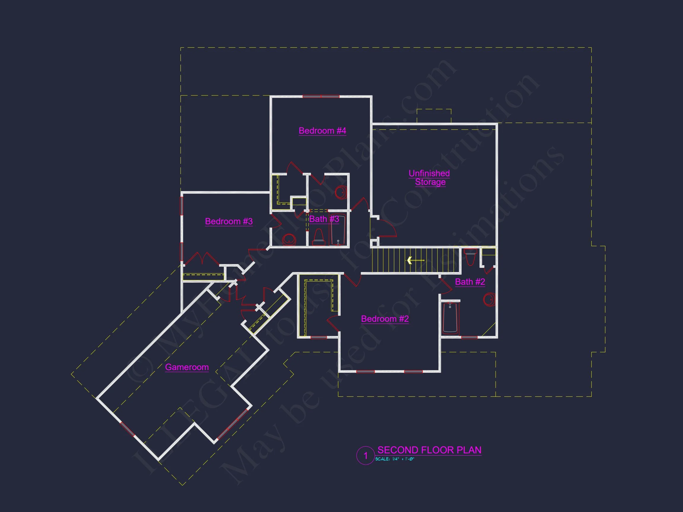 Stunning 2-Story house Plan with 3 Bedrooms and CAD Designs