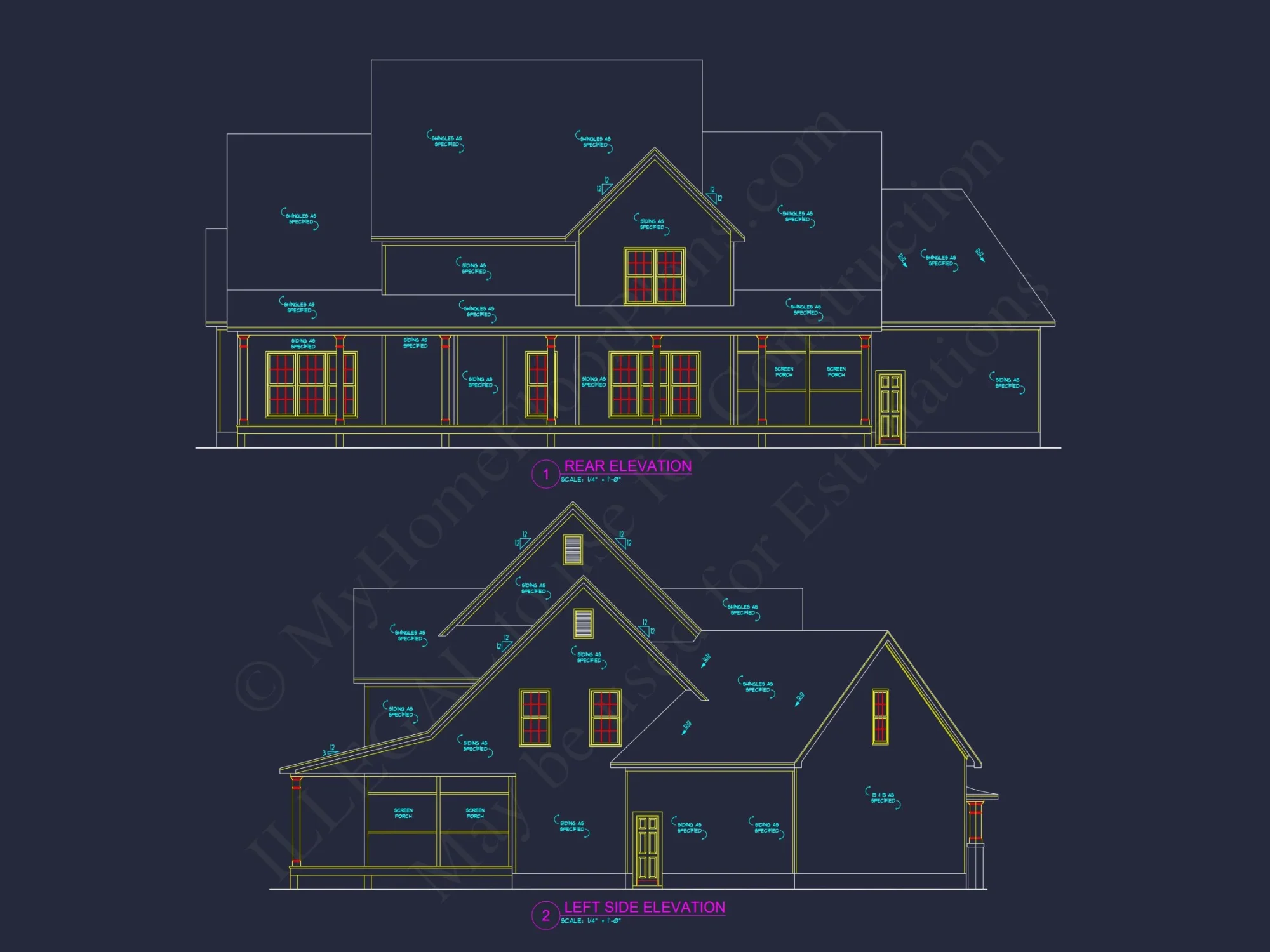 Stunning 2-Story house Plan with 3 Bedrooms and CAD Designs