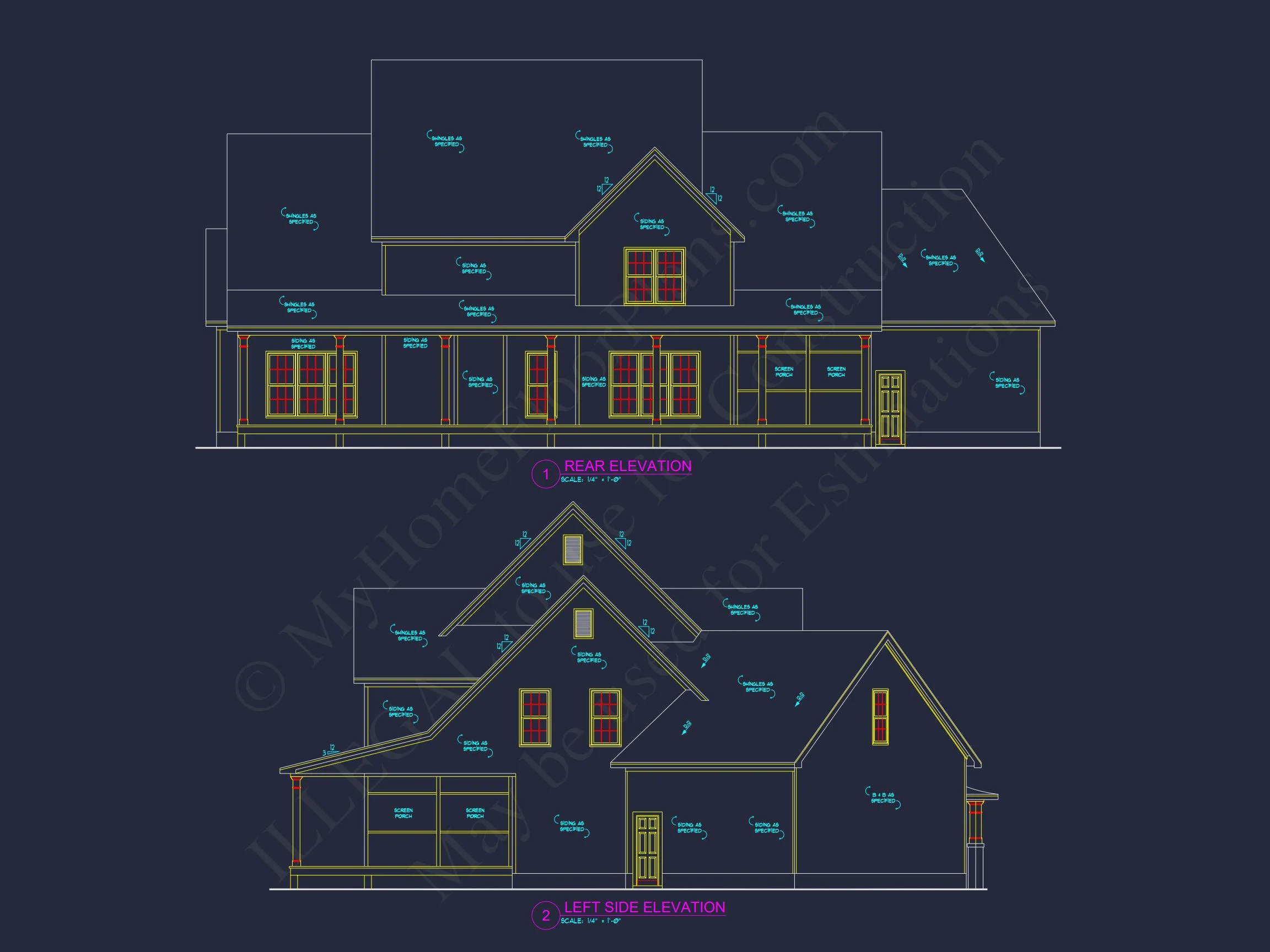 Stunning 2-Story house Plan with 3 Bedrooms and CAD Designs