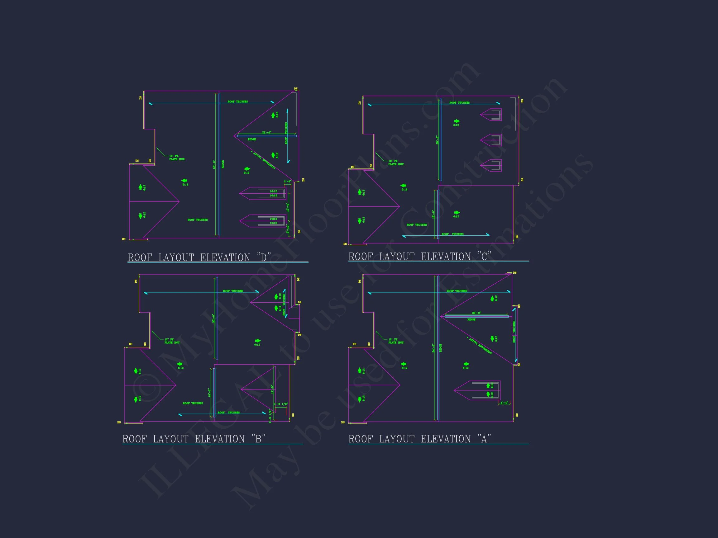 Traditional house Plan with CAD Blueprint