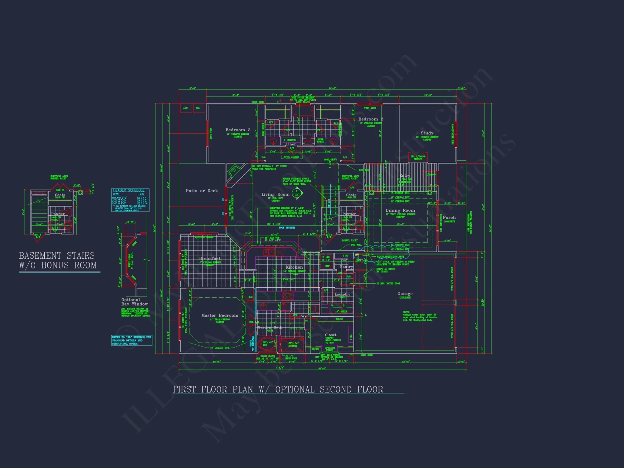 Traditional house Plan with CAD Blueprint
