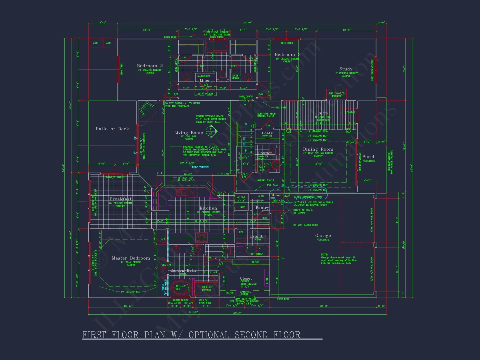 Spacious 54' x 54' Design