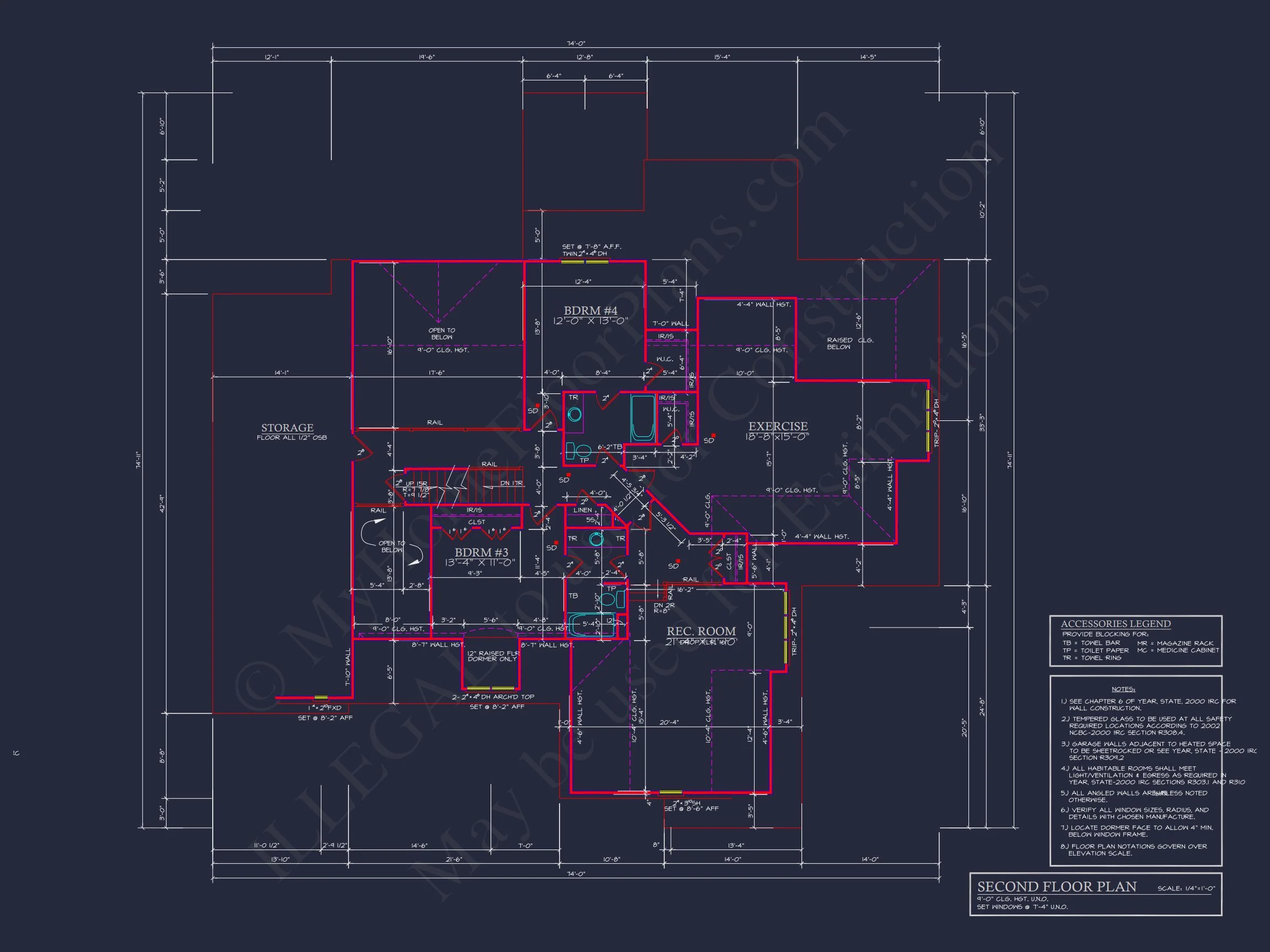 Spacious 4-Bedroom house Plan with CAD Designs & Blueprint