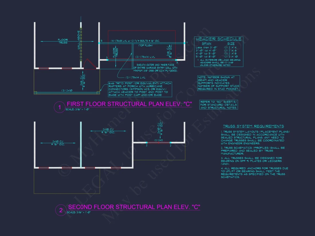 Craftsman house Plan with 4 Bedrooms, 3 Baths, and CAD Designs