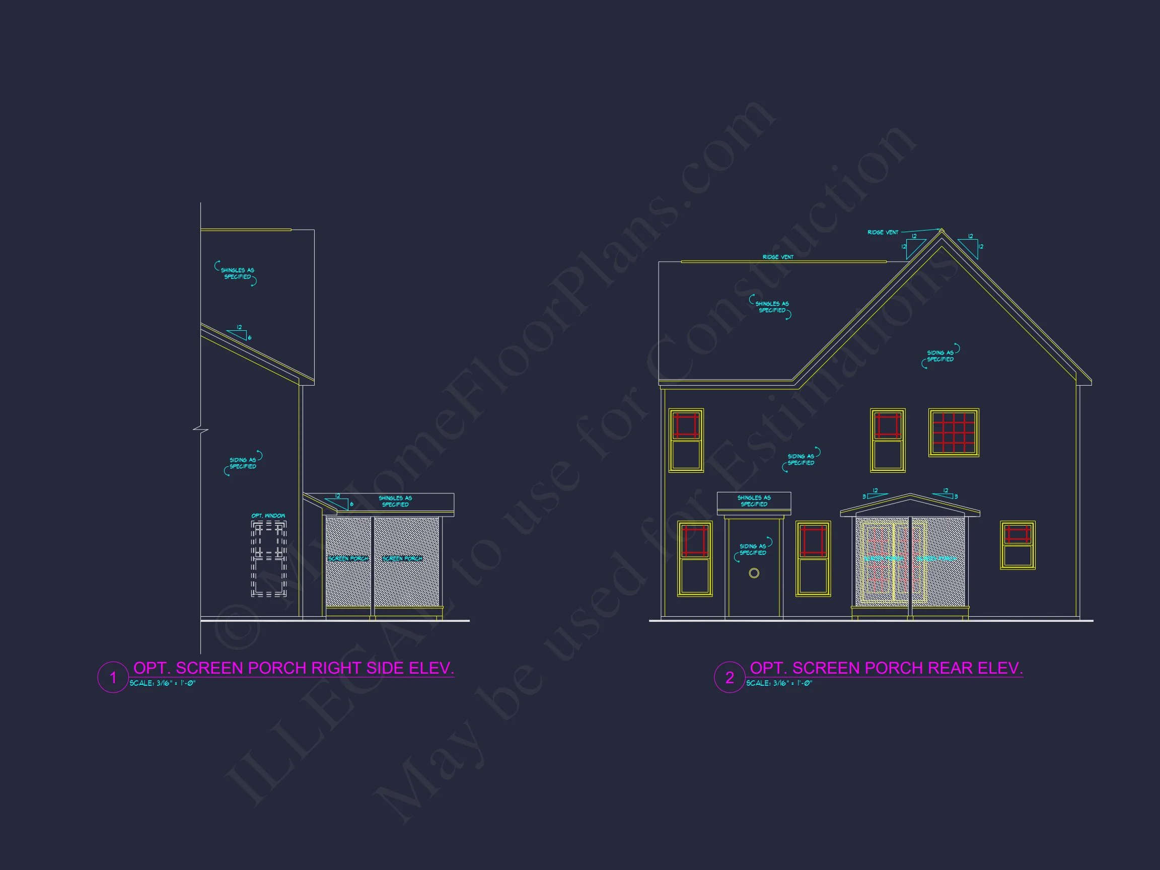 Craftsman house Plan with 4 Bedrooms, 3 Baths, and CAD Designs