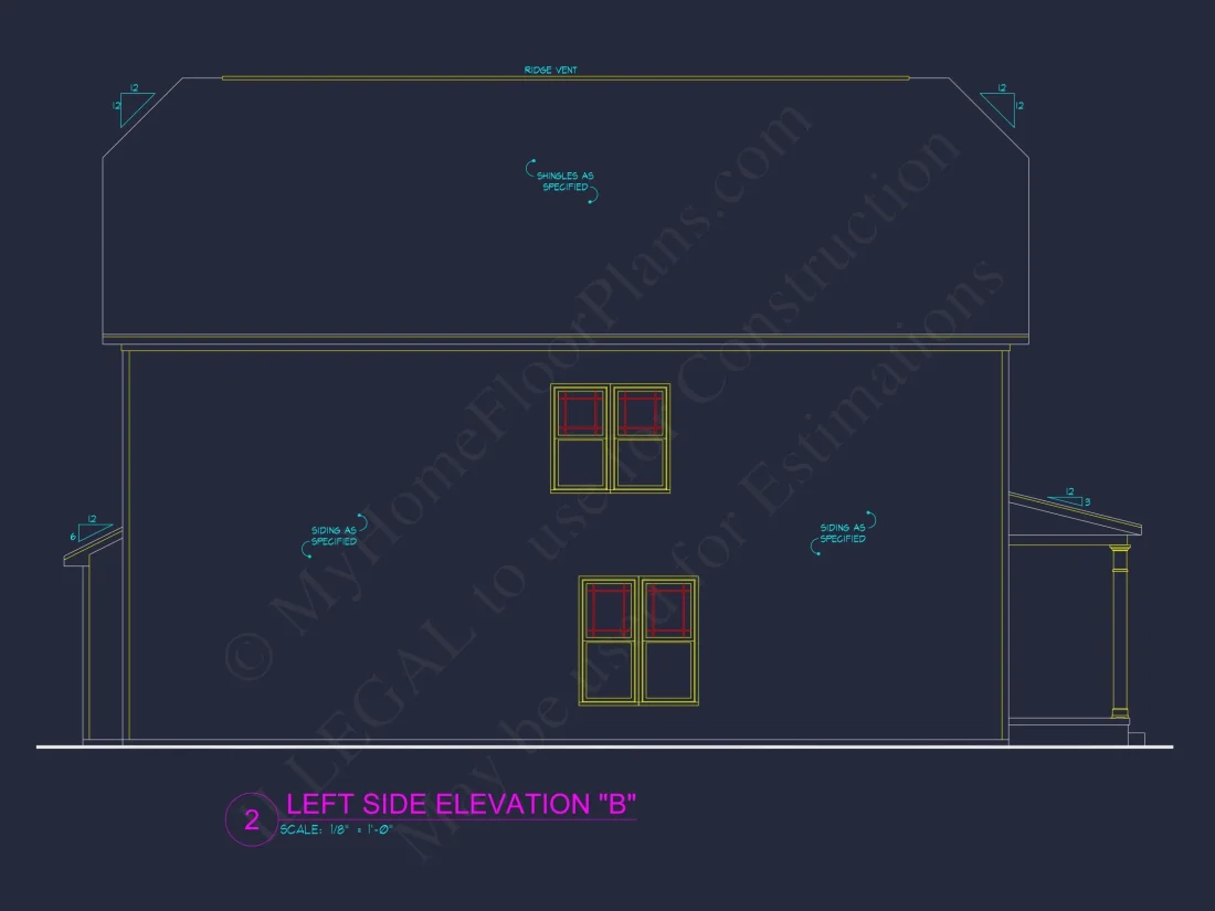 Craftsman house Plan with 4 Bedrooms, 3 Baths, and CAD Designs