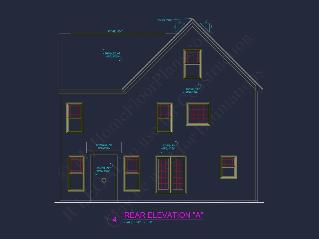 Craftsman house Plan with 4 Bedrooms, 3 Baths, and CAD Designs
