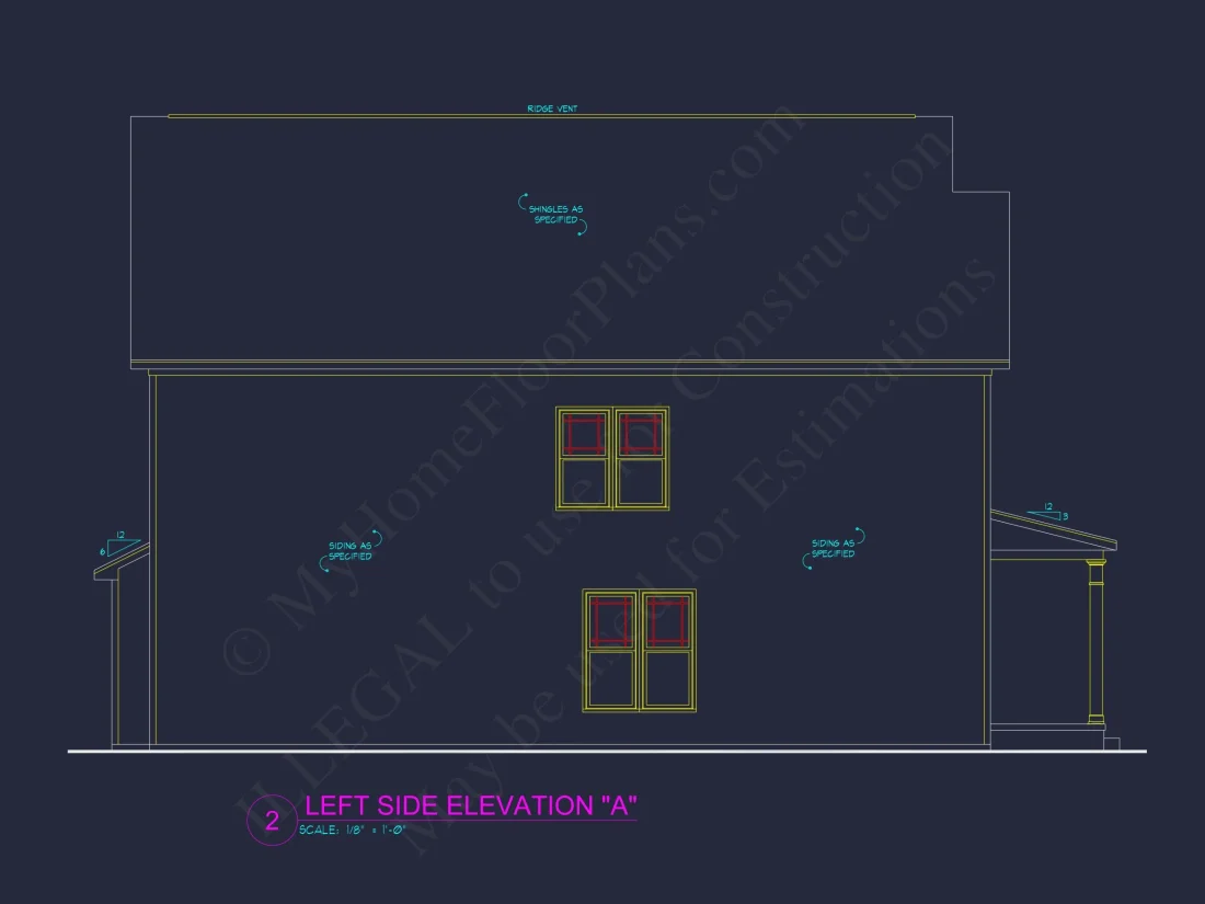 Craftsman house Plan with 4 Bedrooms, 3 Baths, and CAD Designs