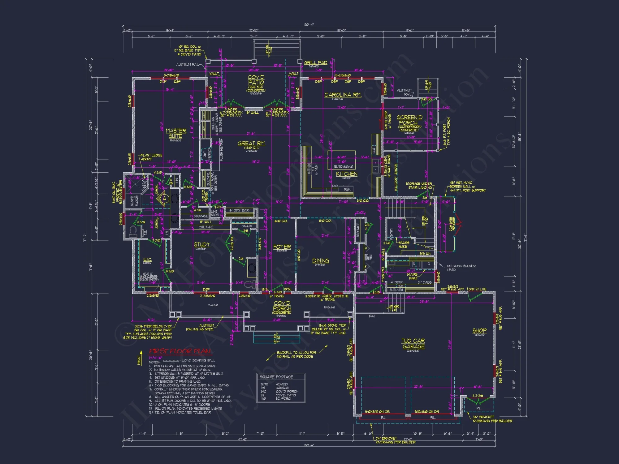 Craftsman house Plan with 2 Floors and Spacious Designs