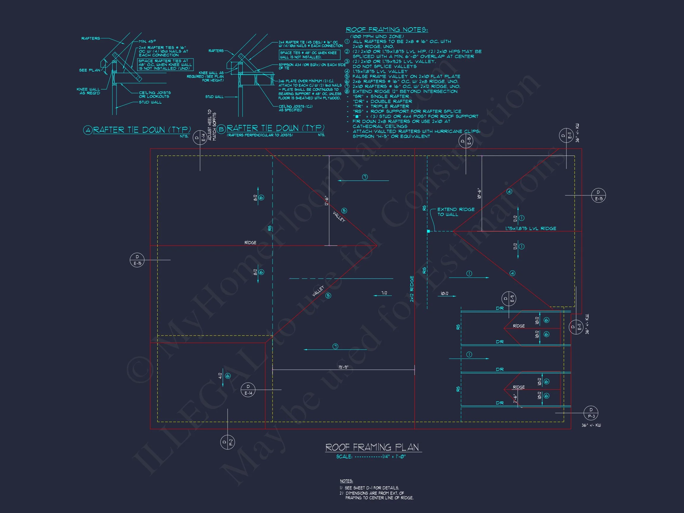 8-1038 HOUSE PLAN - Modern Craftsman House Design - 5 Bed, 2-Car Garage Floor Plan 16 Modern Craftsman house Design - 5 Bed, 2-Car Garage Floor Plan