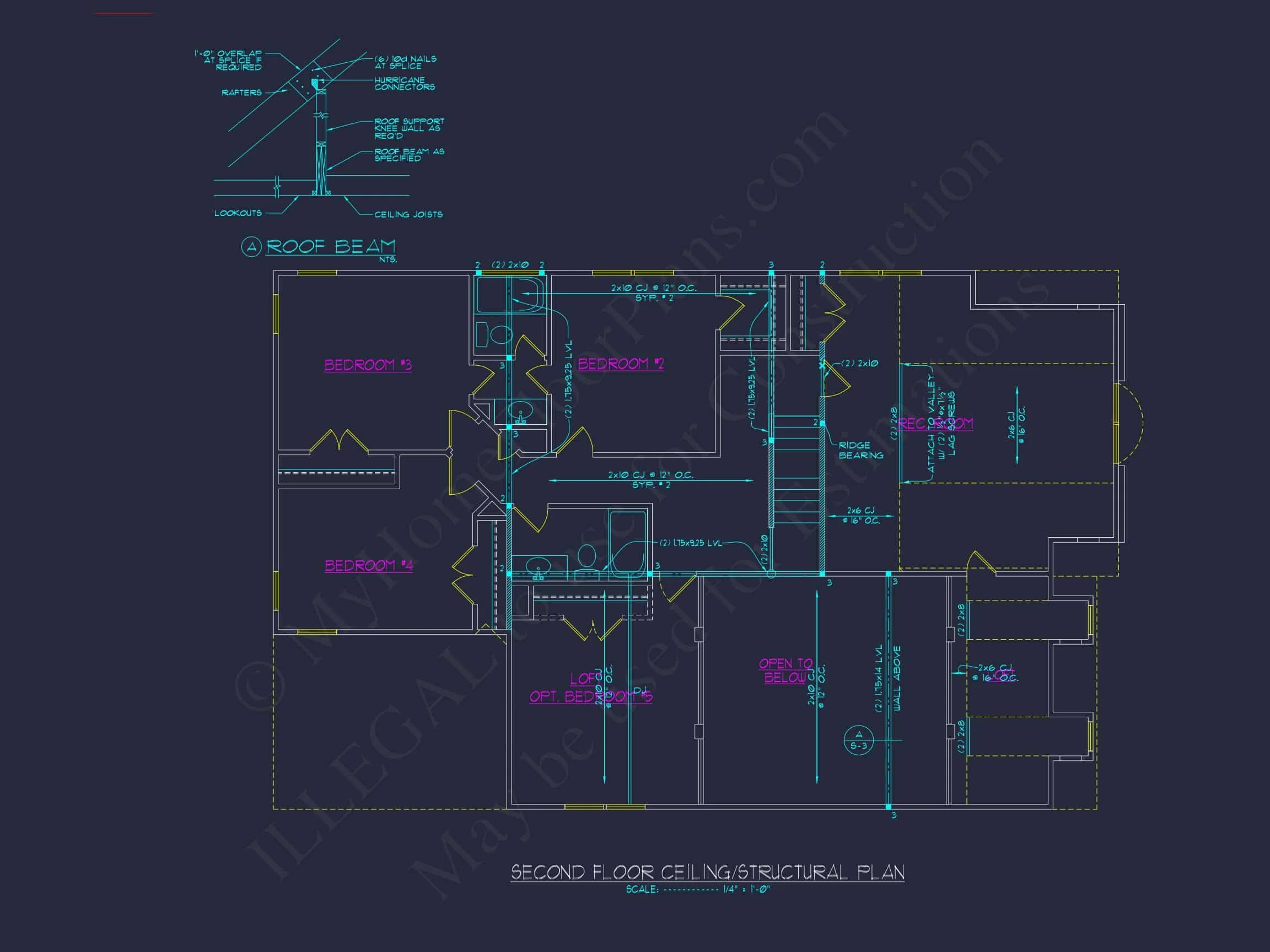 8-1038 HOUSE PLAN - Modern Craftsman House Design - 5 Bed, 2-Car Garage Floor Plan 14 Modern Craftsman house Design - 5 Bed, 2-Car Garage Floor Plan