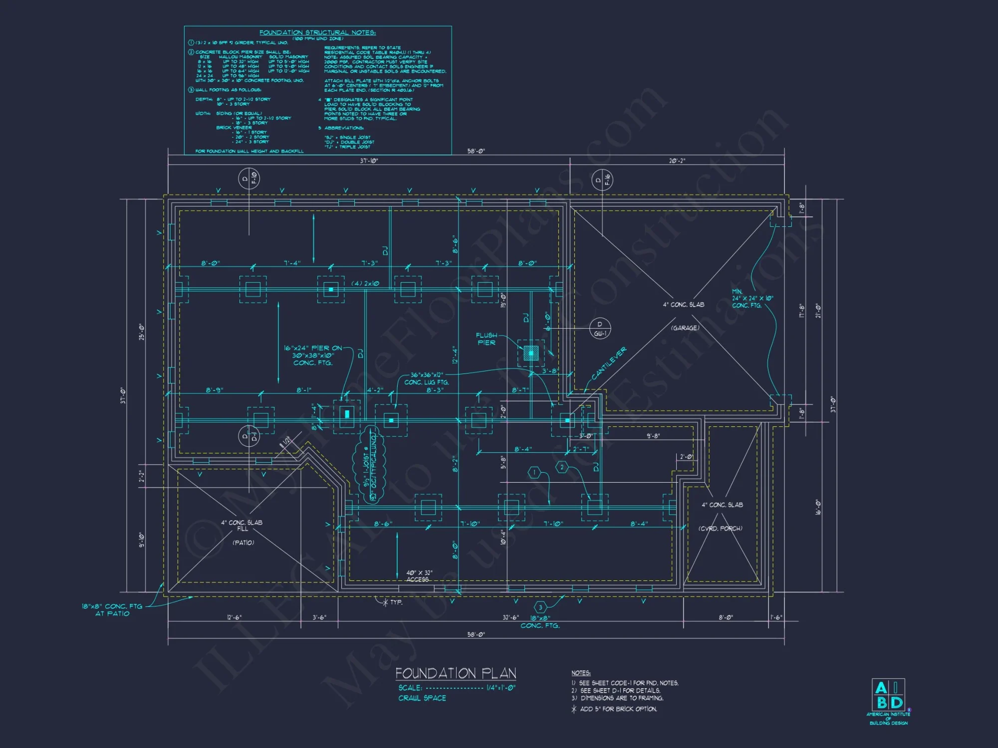 Modern Craftsman house Design - 5 Bed, 2-Car Garage Floor Plan
