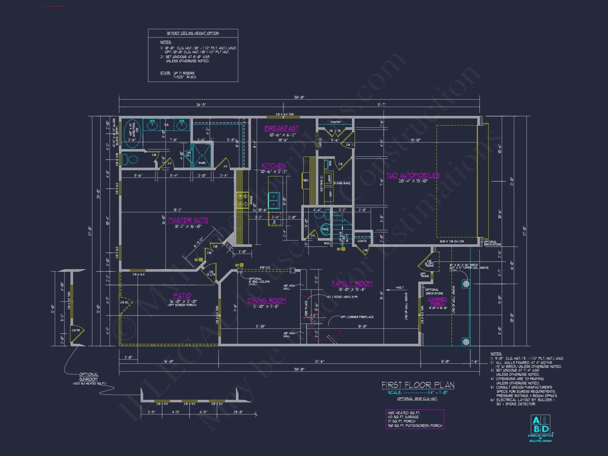Modern Craftsman house Design - 5 Bed, 2-Car Garage Floor Plan