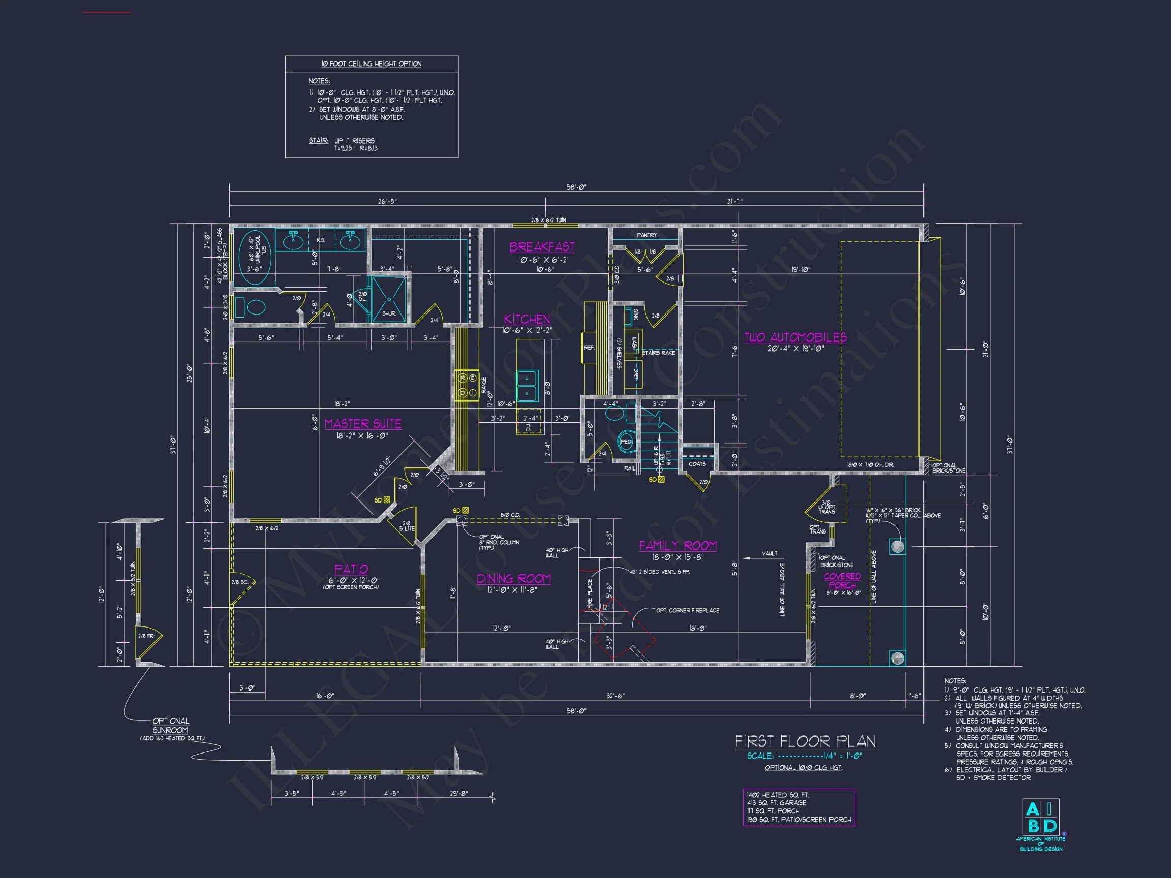 8-1038 HOUSE PLAN - Modern Craftsman House Design - 5 Bed, 2-Car Garage Floor Plan 8 Modern Craftsman house Design - 5 Bed, 2-Car Garage Floor Plan