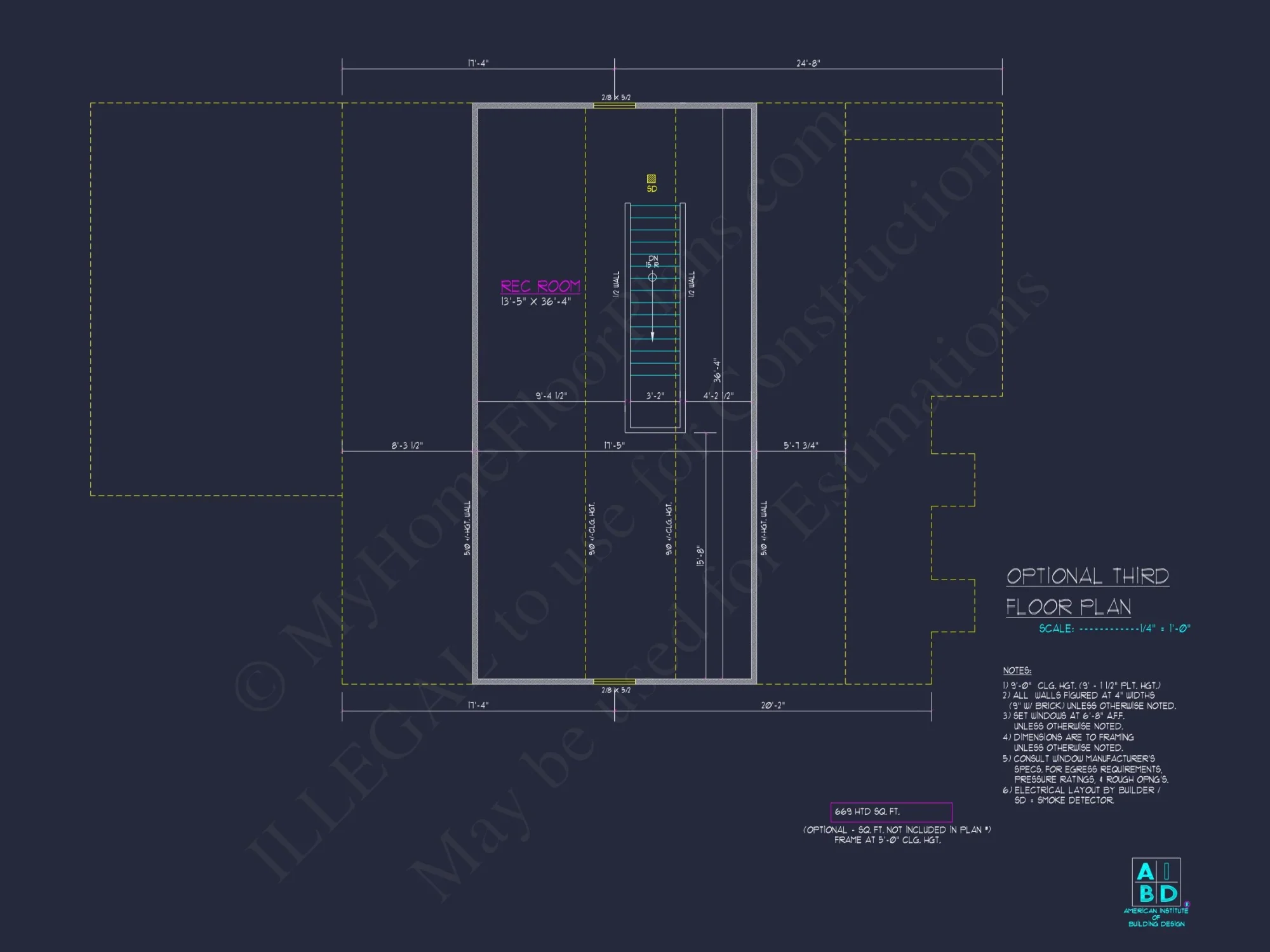 Modern Craftsman house Design - 5 Bed, 2-Car Garage Floor Plan
