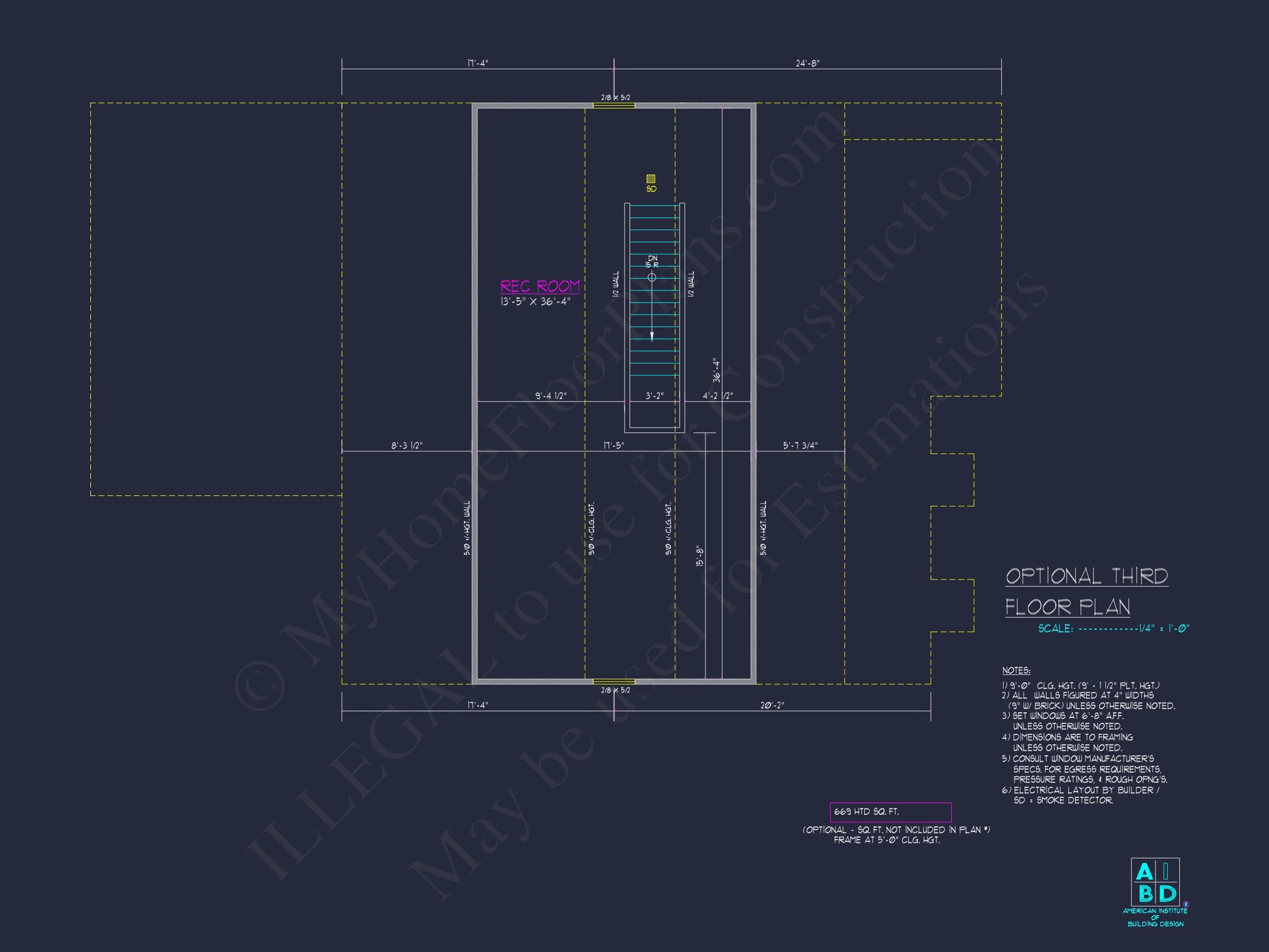 8-1038 HOUSE PLAN - Modern Craftsman House Design - 5 Bed, 2-Car Garage Floor Plan 7 Modern Craftsman house Design - 5 Bed, 2-Car Garage Floor Plan