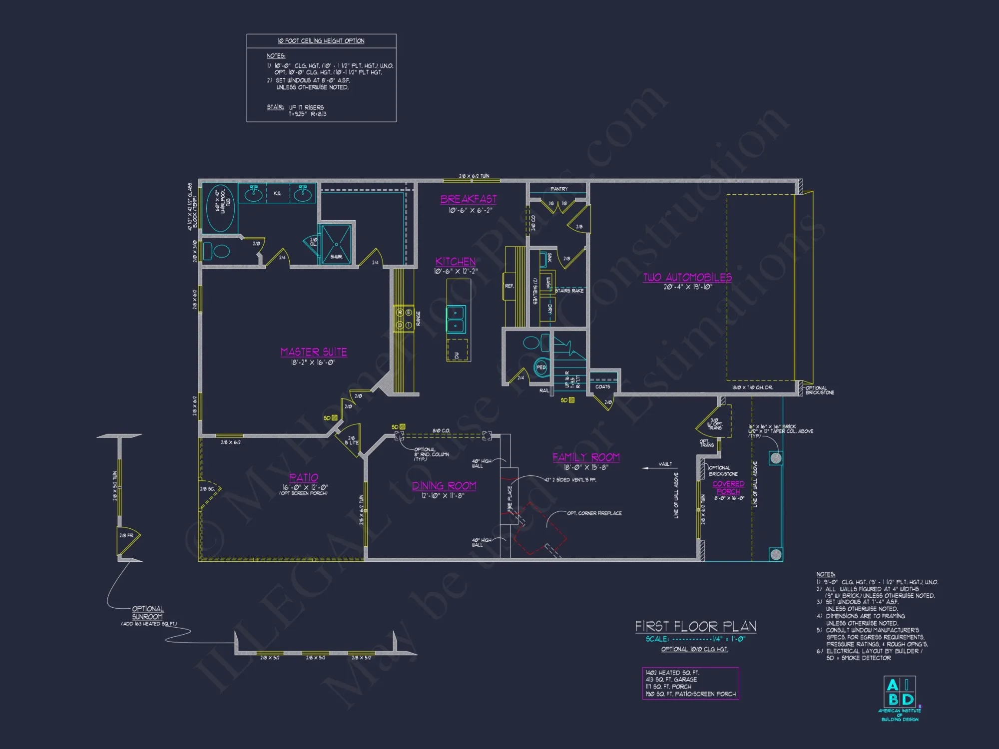 Modern Craftsman house Design - 5 Bed, 2-Car Garage Floor Plan