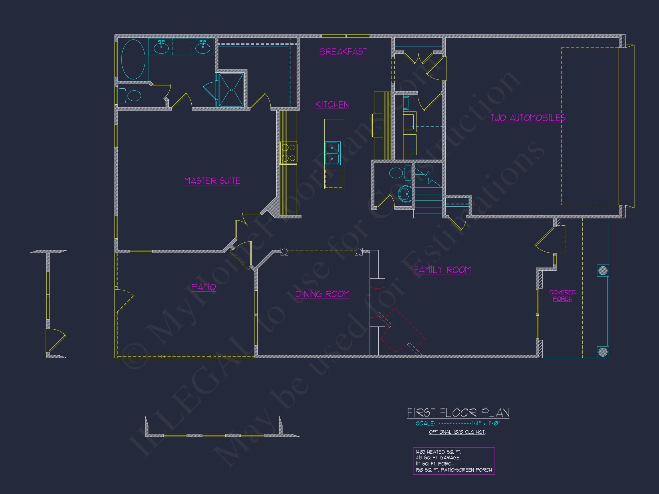 8-1038 HOUSE PLAN - Modern Craftsman House Design - 5 Bed, 2-Car Garage Floor Plan 3 Modern Craftsman house Design - 5 Bed, 2-Car Garage Floor Plan