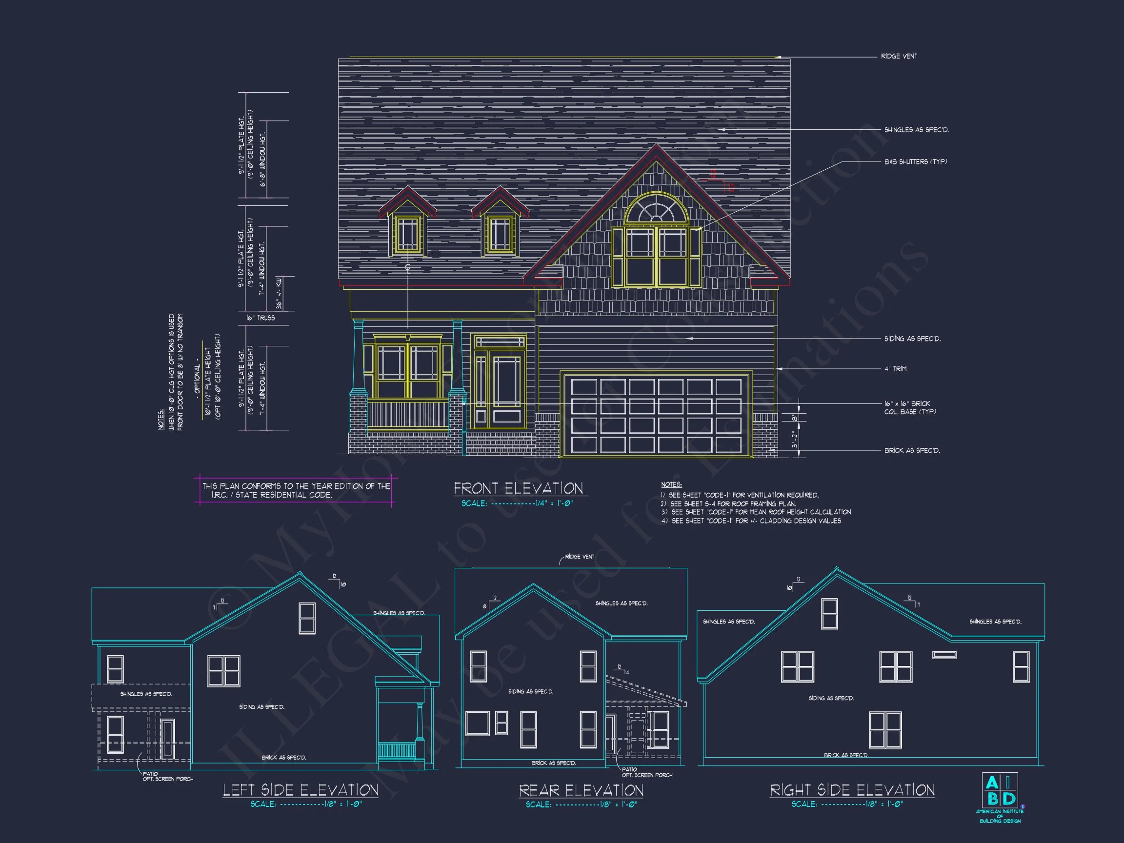 8-1038 HOUSE PLAN - Modern Craftsman House Design - 5 Bed, 2-Car Garage Floor Plan 2 Modern Craftsman house Design - 5 Bed, 2-Car Garage Floor Plan