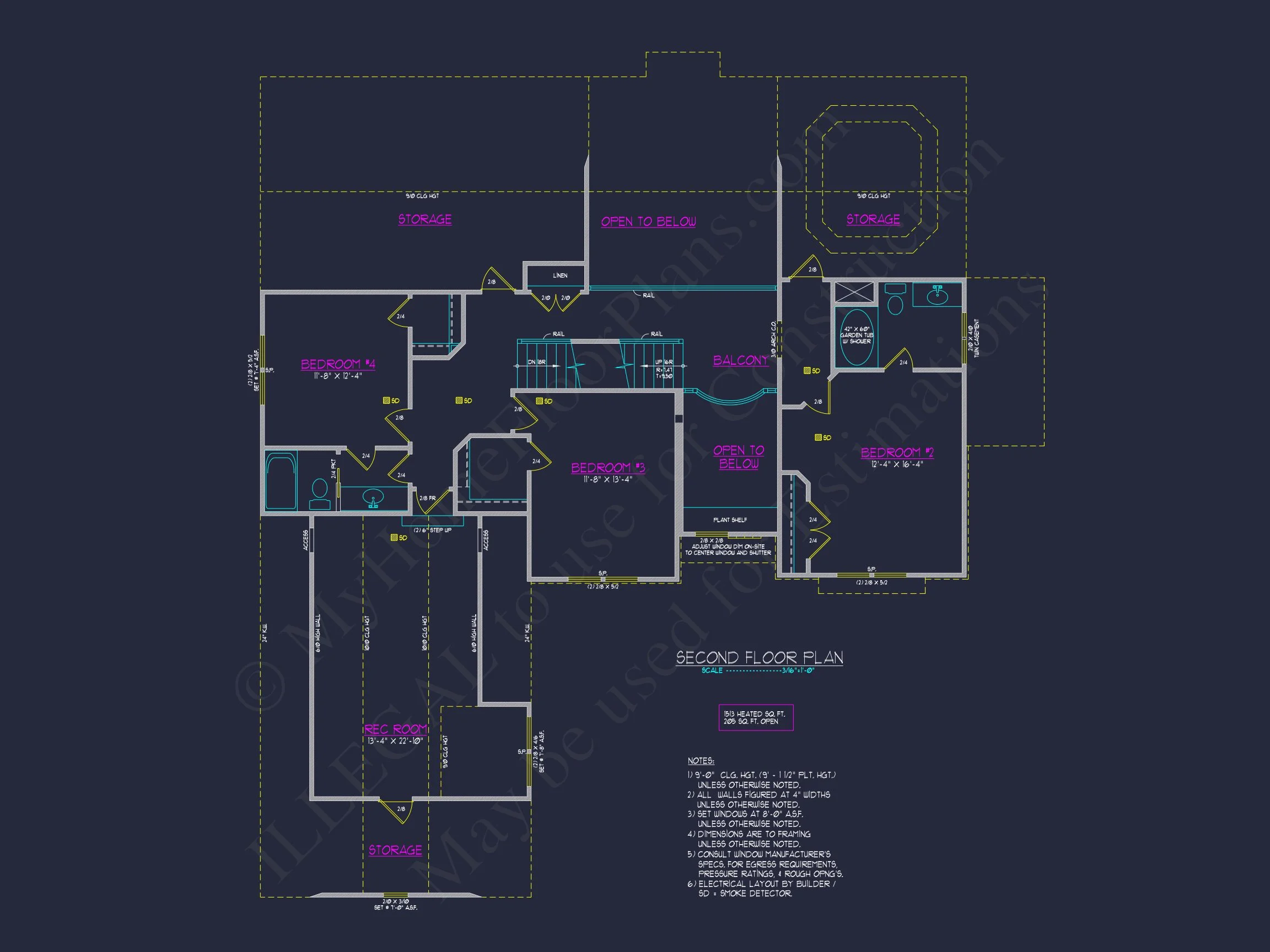 Craftsman house Plan with Open Floor Plan and 4 Bedrooms