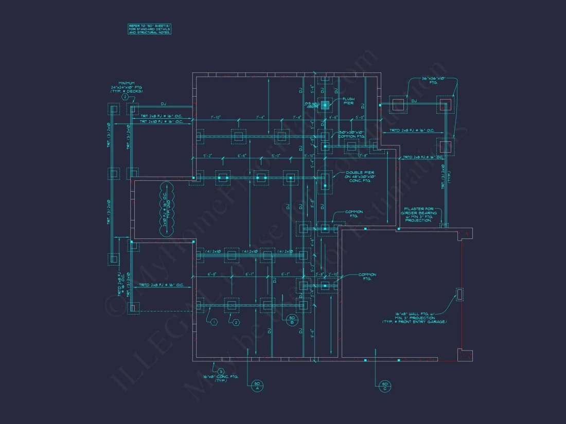 Craftsman house Plan with 4 Bedrooms and Vaulted Ceilings - CAD Design