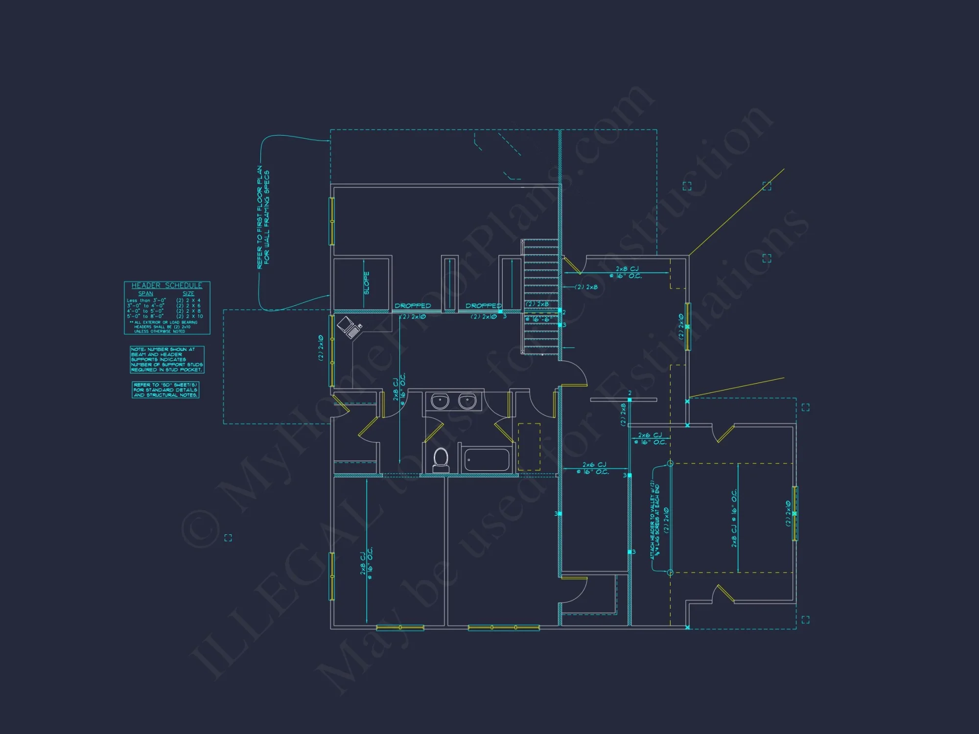 Craftsman house Plan with 4 Bedrooms and Vaulted Ceilings - CAD Design
