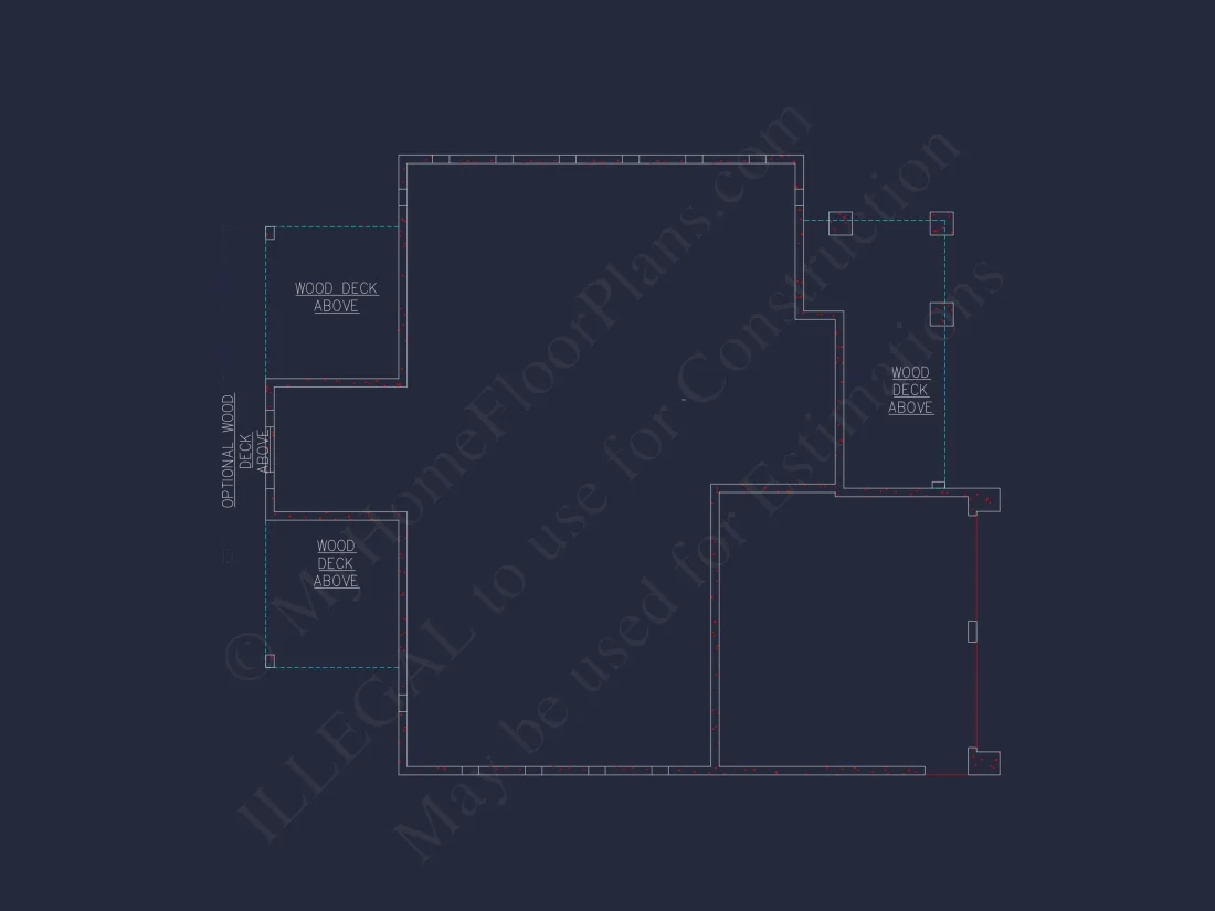 Craftsman house Plan with 4 Bedrooms and Vaulted Ceilings - CAD Design