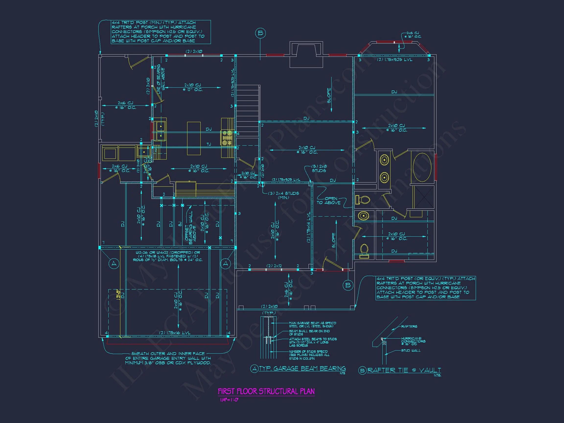 Beautiful house Plan with CAD Designs: 3-Bedroom, 51'-4 Layout