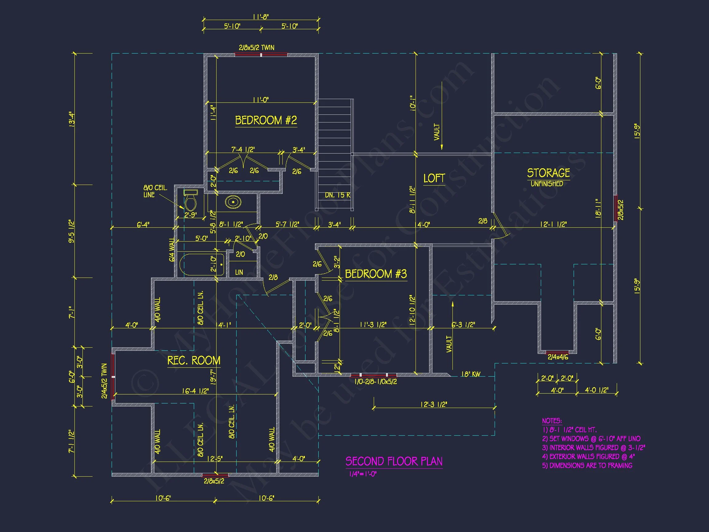 Beautiful house Plan with CAD Designs: 3-Bedroom, 51'-4 Layout