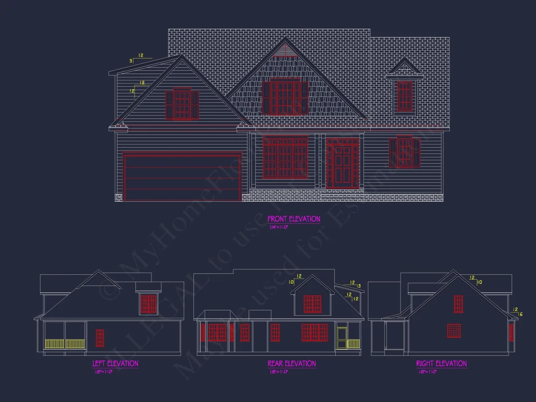 Beautiful house Plan with CAD Designs: 3-Bedroom, 51'-4 Layout