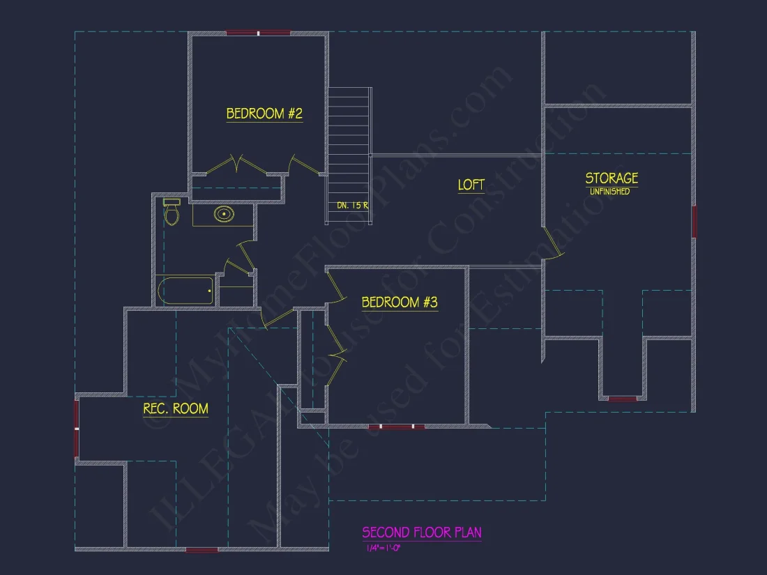 Beautiful house Plan with CAD Designs: 3-Bedroom, 51'-4 Layout