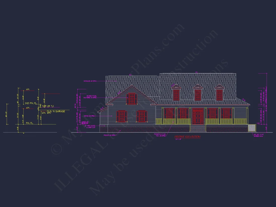Traditional Craftsman house Plan with Blueprint & CAD Designs