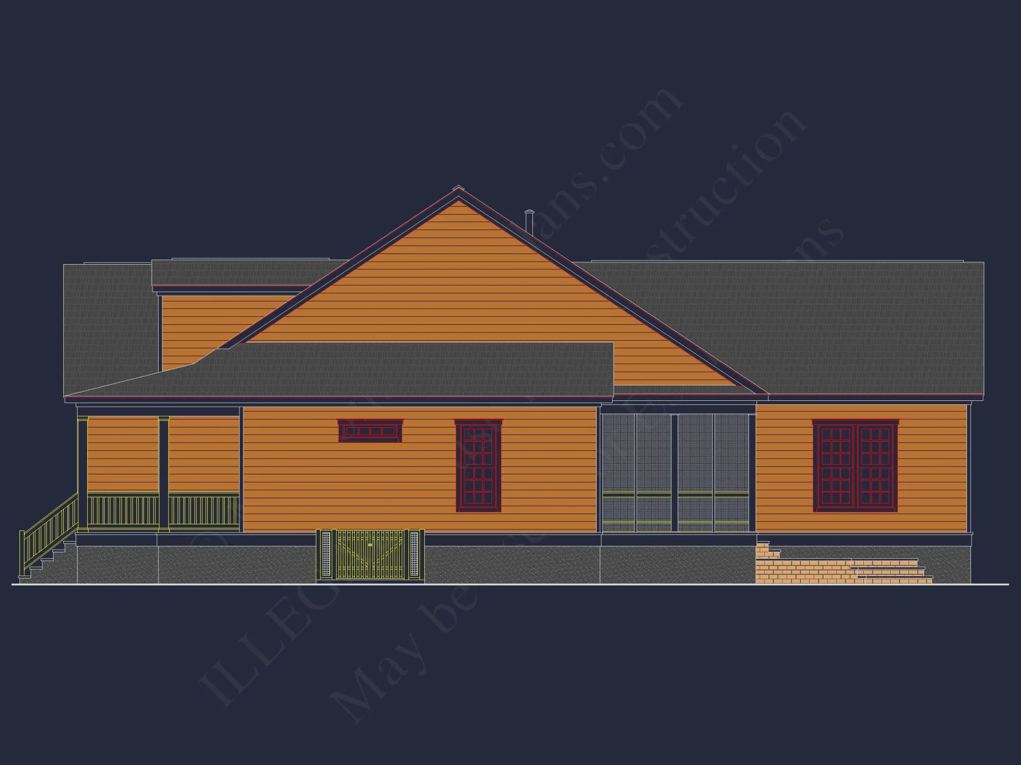 Traditional Craftsman house Plan with Blueprint & CAD Designs
