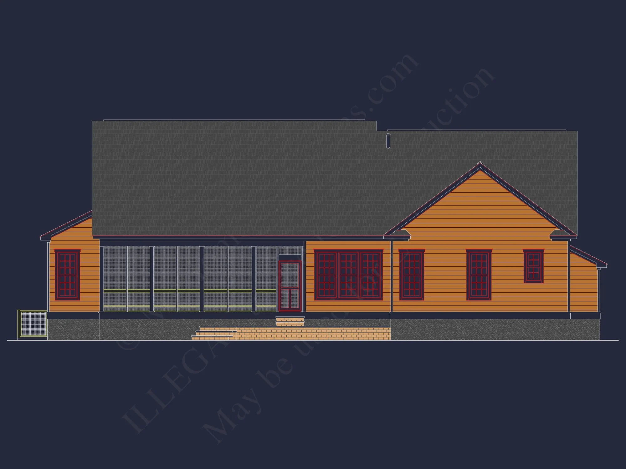 Traditional Craftsman house Plan with Blueprint & CAD Designs