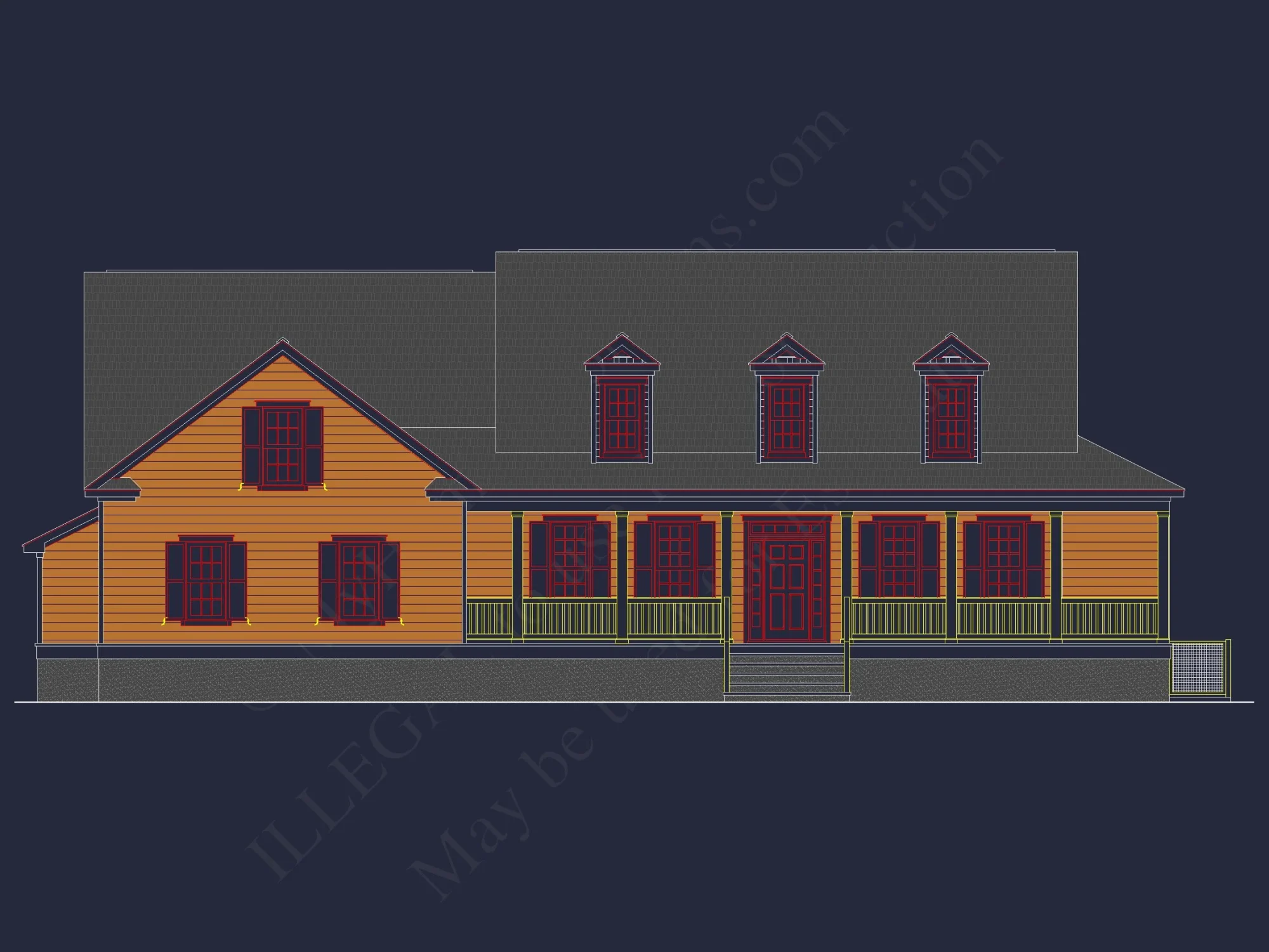 Traditional Craftsman house Plan with Blueprint & CAD Designs